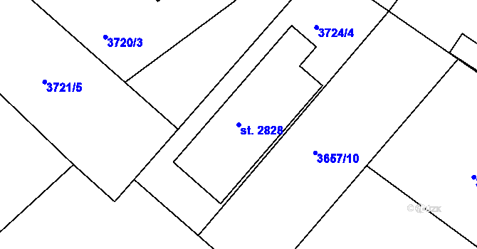 Parcela st. 2828 v KÚ Frenštát pod Radhoštěm, Katastrální mapa