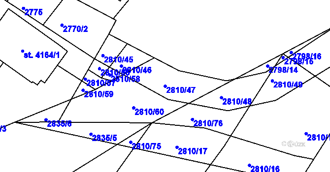 Parcela st. 2810/47 v KÚ Frenštát pod Radhoštěm, Katastrální mapa