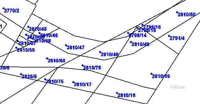 Parcela st. 2810/48 v KÚ Frenštát pod Radhoštěm, Katastrální mapa