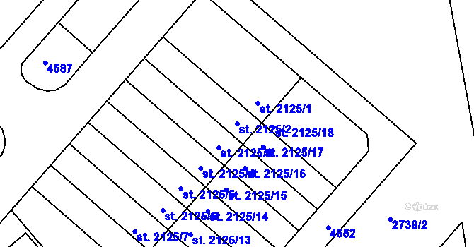 Parcela st. 2125/2 v KÚ Frenštát pod Radhoštěm, Katastrální mapa