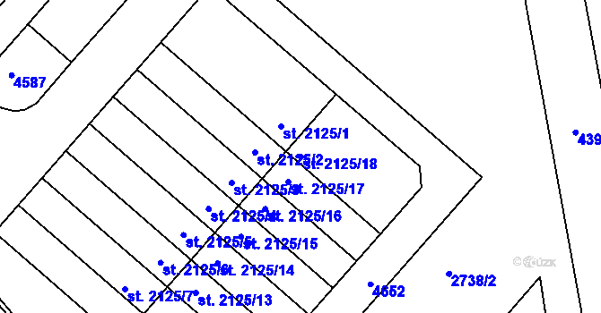 Parcela st. 2125/18 v KÚ Frenštát pod Radhoštěm, Katastrální mapa