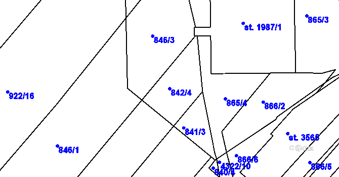 Parcela st. 842/4 v KÚ Frenštát pod Radhoštěm, Katastrální mapa
