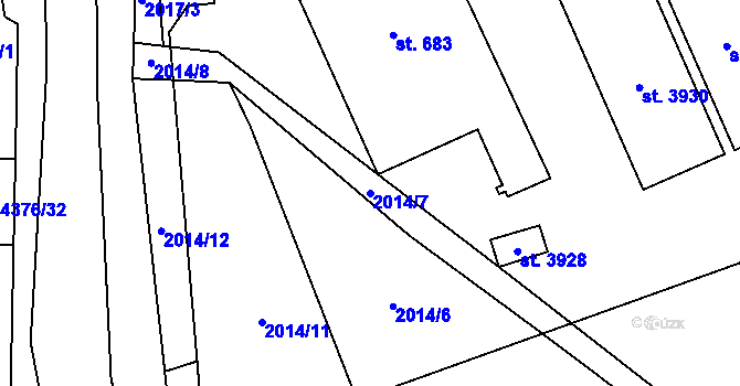Parcela st. 2014/7 v KÚ Frenštát pod Radhoštěm, Katastrální mapa