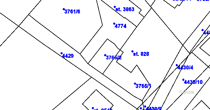 Parcela st. 3765/2 v KÚ Frenštát pod Radhoštěm, Katastrální mapa
