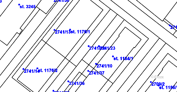 Parcela st. 2741/22 v KÚ Frenštát pod Radhoštěm, Katastrální mapa