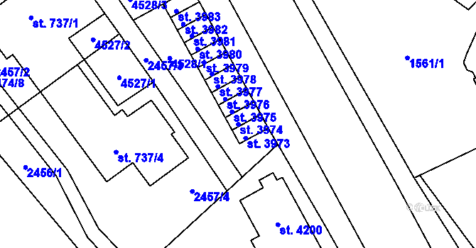 Parcela st. 3974 v KÚ Frenštát pod Radhoštěm, Katastrální mapa