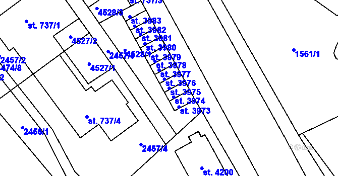 Parcela st. 3975 v KÚ Frenštát pod Radhoštěm, Katastrální mapa