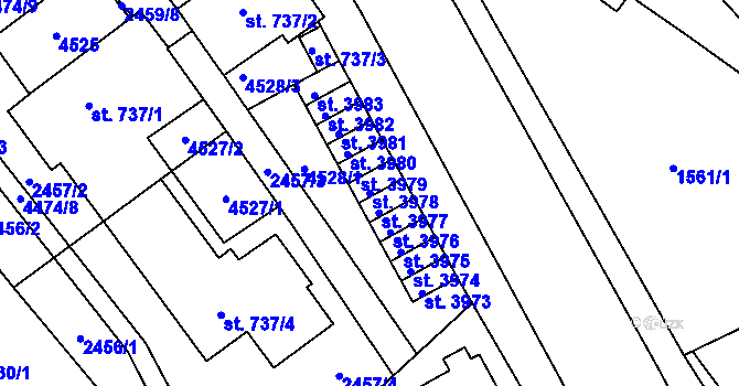 Parcela st. 3978 v KÚ Frenštát pod Radhoštěm, Katastrální mapa