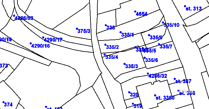 Parcela st. 335/4 v KÚ Frenštát pod Radhoštěm, Katastrální mapa