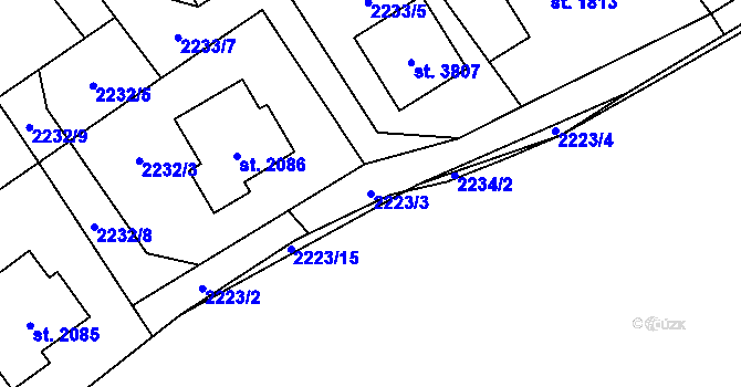 Parcela st. 2223/3 v KÚ Frenštát pod Radhoštěm, Katastrální mapa