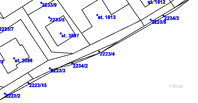 Parcela st. 2223/4 v KÚ Frenštát pod Radhoštěm, Katastrální mapa