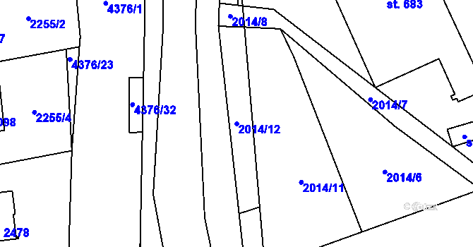 Parcela st. 2014/12 v KÚ Frenštát pod Radhoštěm, Katastrální mapa