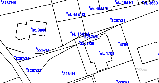 Parcela st. 2267/28 v KÚ Frenštát pod Radhoštěm, Katastrální mapa