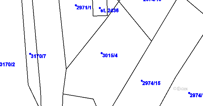 Parcela st. 3015/4 v KÚ Frenštát pod Radhoštěm, Katastrální mapa