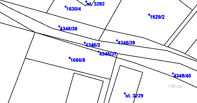 Parcela st. 4346/37 v KÚ Frenštát pod Radhoštěm, Katastrální mapa