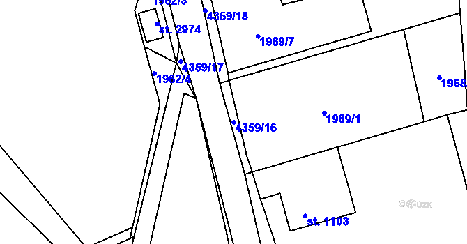 Parcela st. 4359/16 v KÚ Frenštát pod Radhoštěm, Katastrální mapa