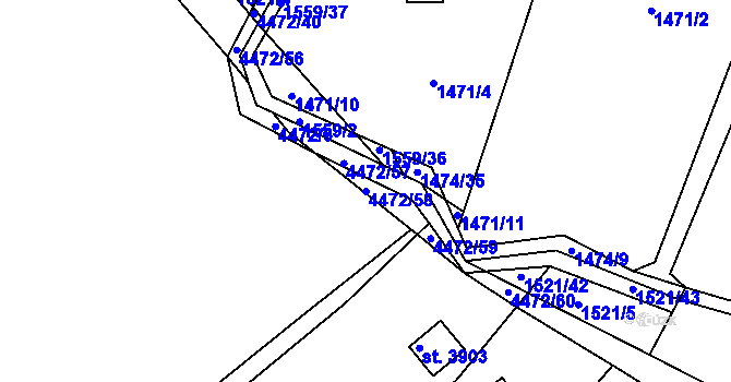 Parcela st. 4472/58 v KÚ Frenštát pod Radhoštěm, Katastrální mapa