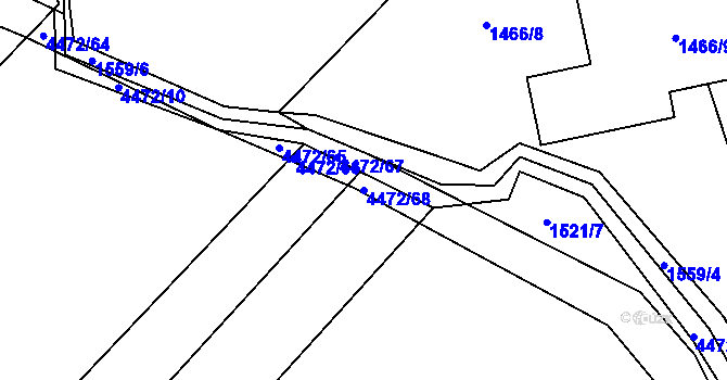 Parcela st. 4472/68 v KÚ Frenštát pod Radhoštěm, Katastrální mapa