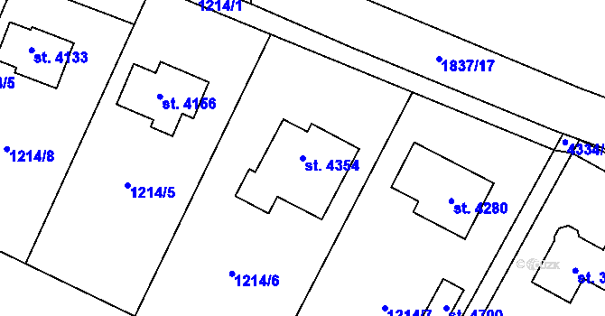 Parcela st. 4354 v KÚ Frenštát pod Radhoštěm, Katastrální mapa