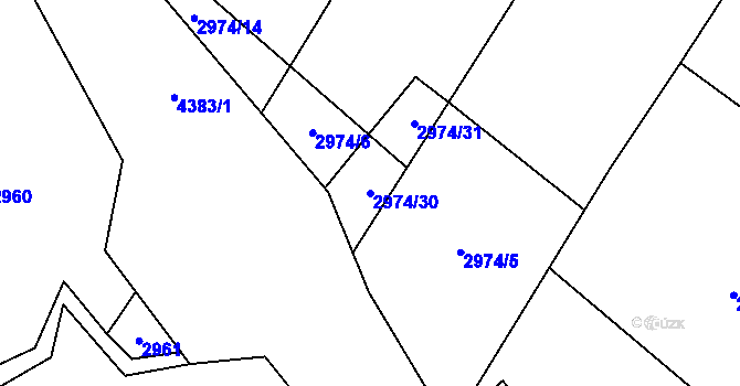 Parcela st. 2974/30 v KÚ Frenštát pod Radhoštěm, Katastrální mapa