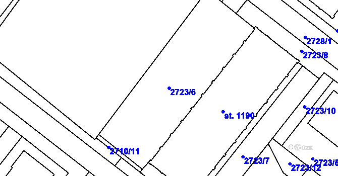 Parcela st. 2723/6 v KÚ Frenštát pod Radhoštěm, Katastrální mapa