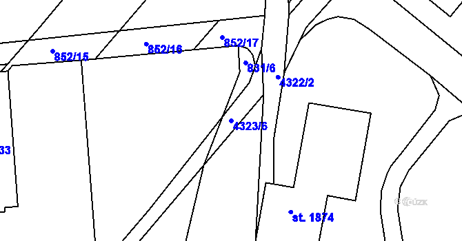 Parcela st. 4323/6 v KÚ Frenštát pod Radhoštěm, Katastrální mapa
