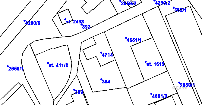 Parcela st. 4714 v KÚ Frenštát pod Radhoštěm, Katastrální mapa