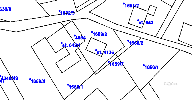 Parcela st. 4136 v KÚ Frenštát pod Radhoštěm, Katastrální mapa