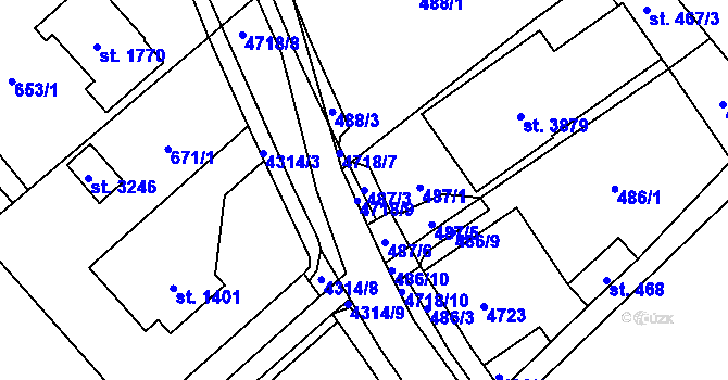 Parcela st. 487/3 v KÚ Frenštát pod Radhoštěm, Katastrální mapa