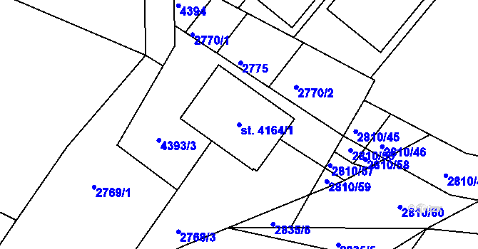 Parcela st. 4164/1 v KÚ Frenštát pod Radhoštěm, Katastrální mapa