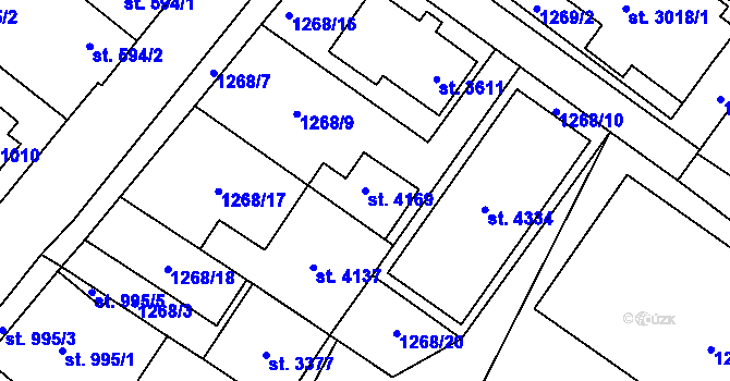 Parcela st. 4169 v KÚ Frenštát pod Radhoštěm, Katastrální mapa