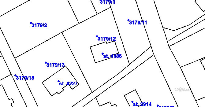 Parcela st. 4186 v KÚ Frenštát pod Radhoštěm, Katastrální mapa