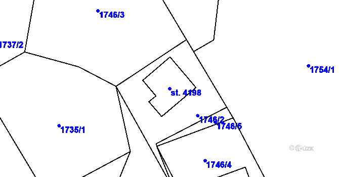 Parcela st. 4198 v KÚ Frenštát pod Radhoštěm, Katastrální mapa