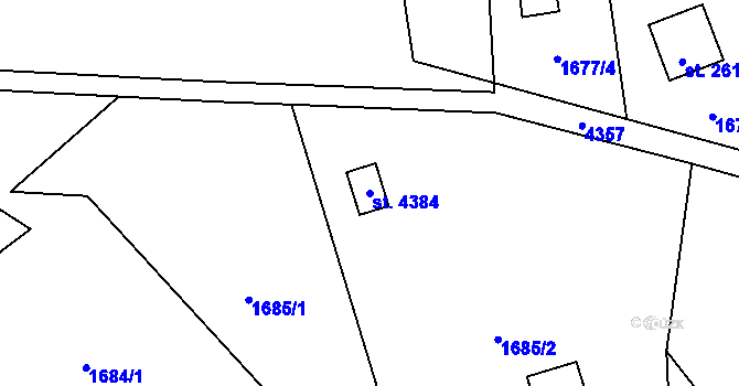 Parcela st. 4384 v KÚ Frenštát pod Radhoštěm, Katastrální mapa