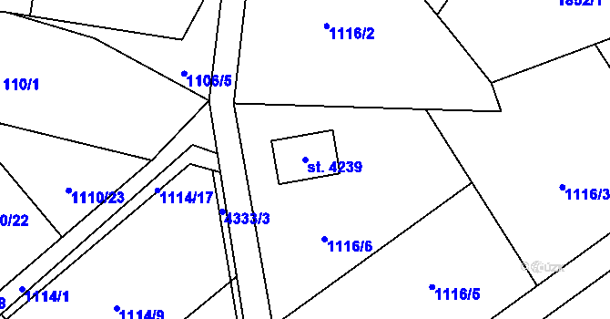 Parcela st. 4239 v KÚ Frenštát pod Radhoštěm, Katastrální mapa