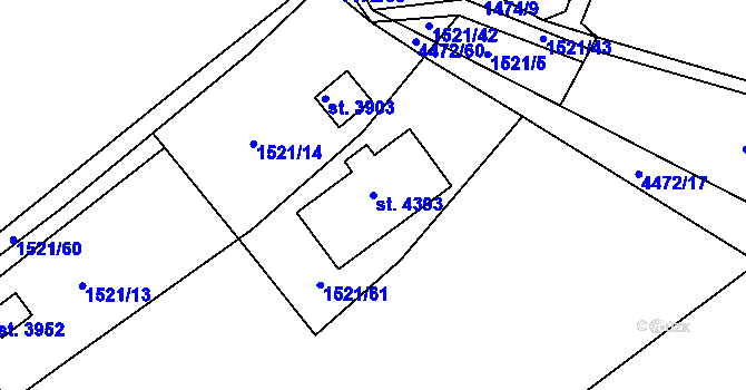 Parcela st. 4393 v KÚ Frenštát pod Radhoštěm, Katastrální mapa