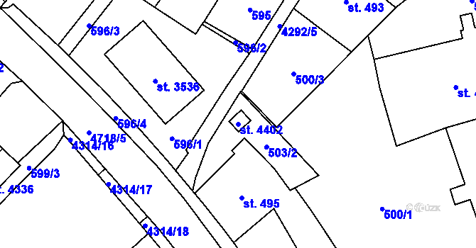 Parcela st. 4402 v KÚ Frenštát pod Radhoštěm, Katastrální mapa