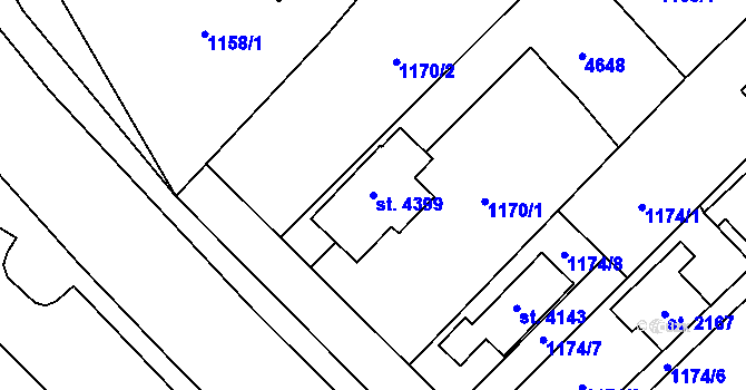 Parcela st. 4399 v KÚ Frenštát pod Radhoštěm, Katastrální mapa