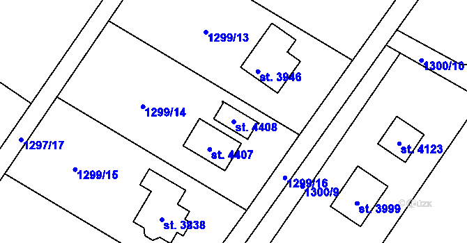 Parcela st. 4408 v KÚ Frenštát pod Radhoštěm, Katastrální mapa