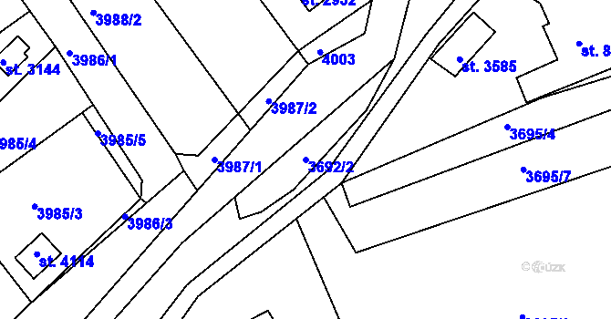 Parcela st. 3692/2 v KÚ Frenštát pod Radhoštěm, Katastrální mapa