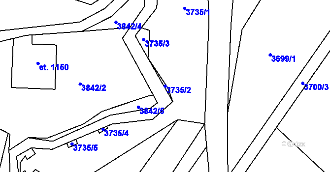 Parcela st. 3735/2 v KÚ Frenštát pod Radhoštěm, Katastrální mapa