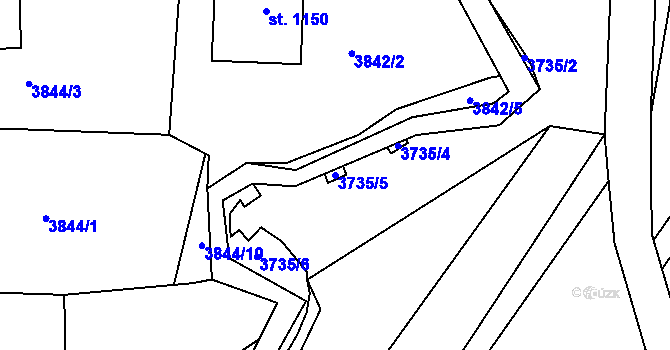 Parcela st. 3735/5 v KÚ Frenštát pod Radhoštěm, Katastrální mapa