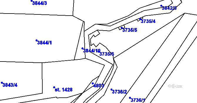 Parcela st. 3735/6 v KÚ Frenštát pod Radhoštěm, Katastrální mapa