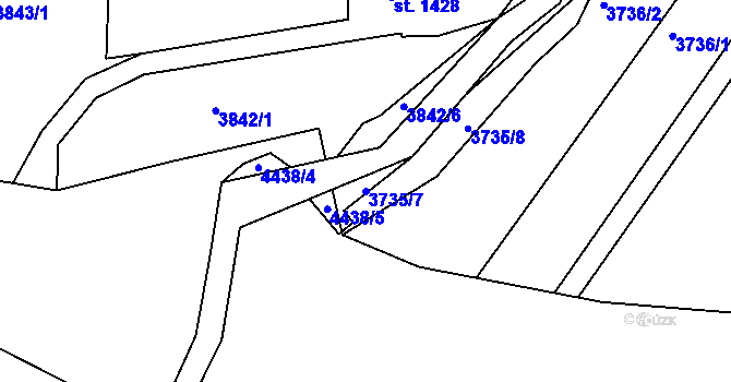 Parcela st. 3735/7 v KÚ Frenštát pod Radhoštěm, Katastrální mapa