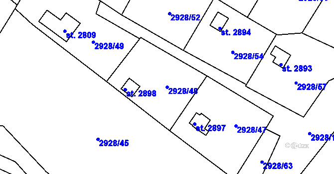 Parcela st. 2928/48 v KÚ Frenštát pod Radhoštěm, Katastrální mapa
