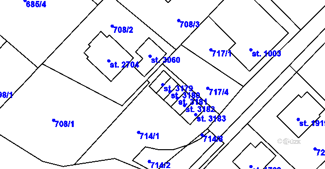 Parcela st. 3179 v KÚ Frenštát pod Radhoštěm, Katastrální mapa