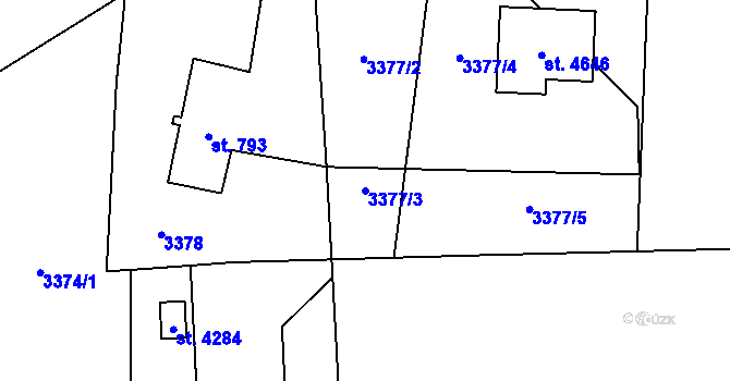 Parcela st. 3377/3 v KÚ Frenštát pod Radhoštěm, Katastrální mapa
