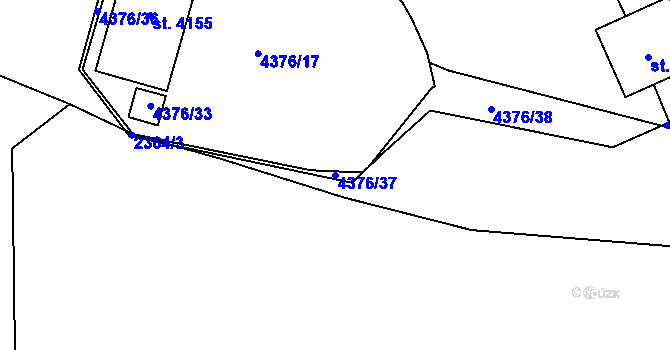 Parcela st. 4376/37 v KÚ Frenštát pod Radhoštěm, Katastrální mapa