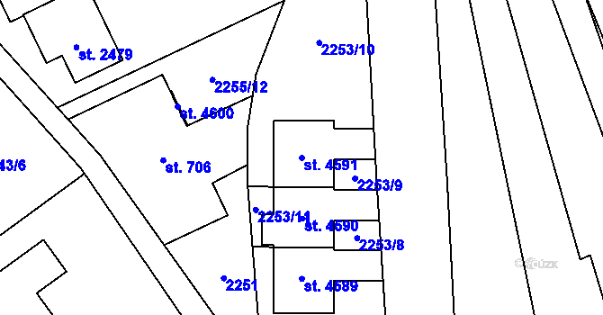 Parcela st. 4591 v KÚ Frenštát pod Radhoštěm, Katastrální mapa