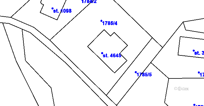 Parcela st. 4645 v KÚ Frenštát pod Radhoštěm, Katastrální mapa